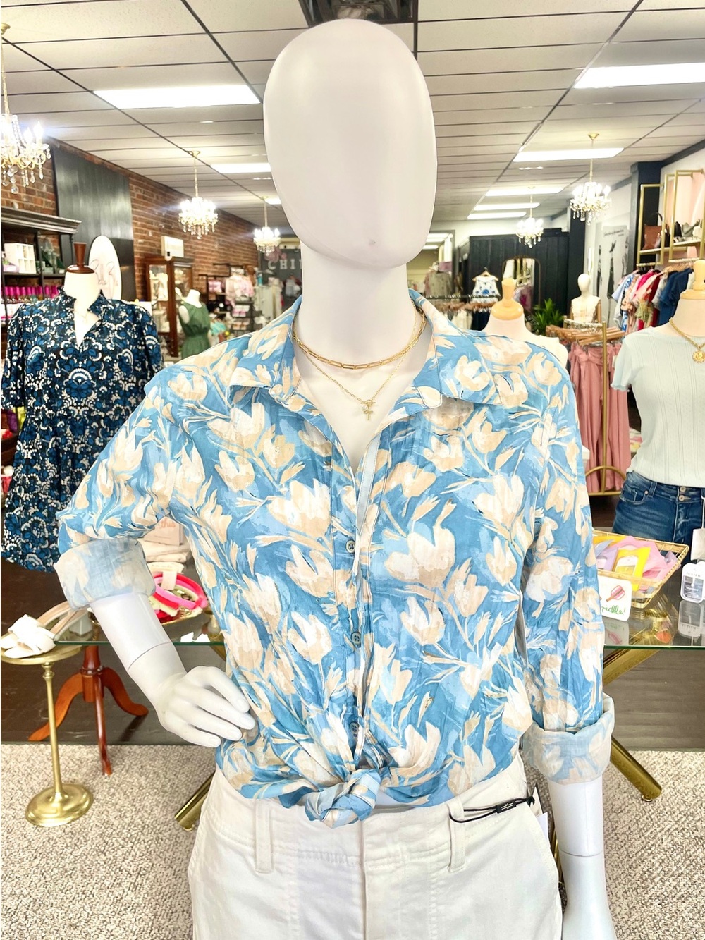 NIC+ZOE Shadow Floral Core Cotton Shirt